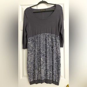 Grey silk dress cocoon shaped skirt with pockets. Mint velvet Uk size 16/ Us 12